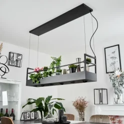 Suspension Jabilla Noir, 6 lumières