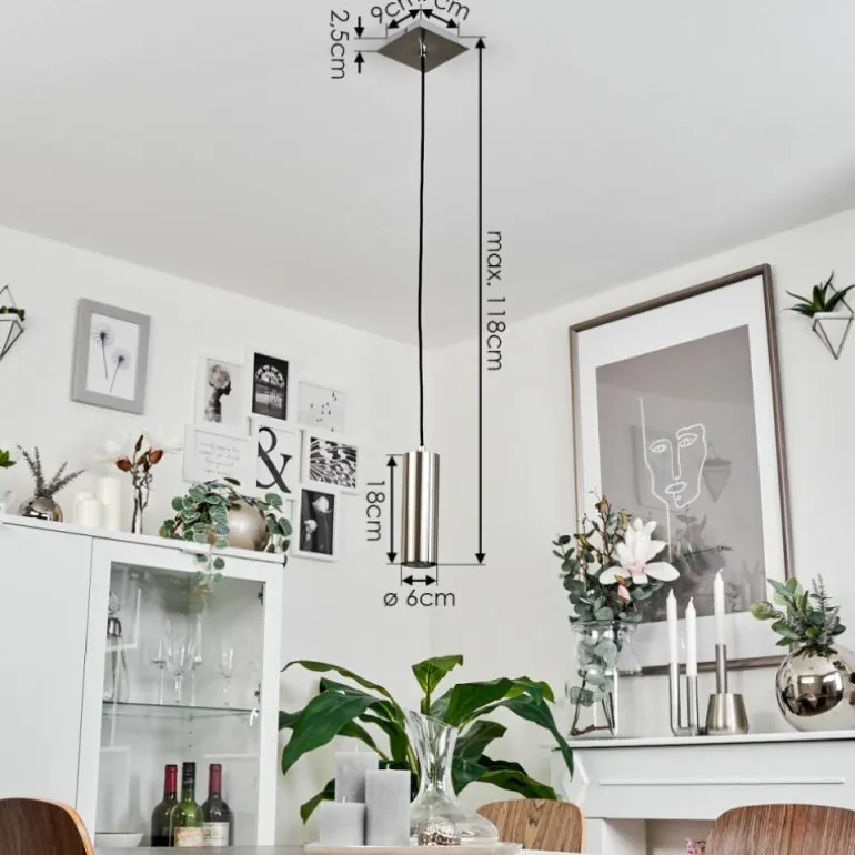 Suspension Javel Chrome, Nickel mat, 1 lumière