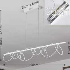 Suspension Jimma LED Blanc, 8 lumières