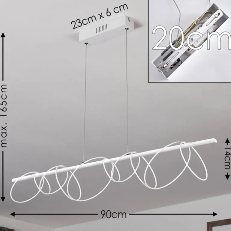 Suspension Jimma LED Blanc, 8 lumières