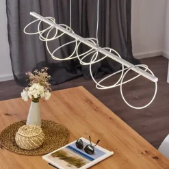 Suspension Jimma LED Blanc, 8 lumières