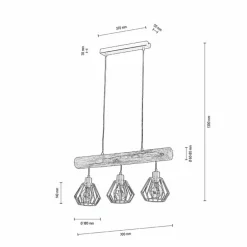 Suspension Jobson Écru, 3 lumières