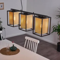 Suspension Kabul Noir, 3 lumières