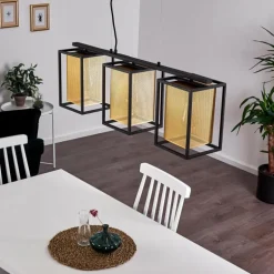 Suspension Kabul Noir, 3 lumières