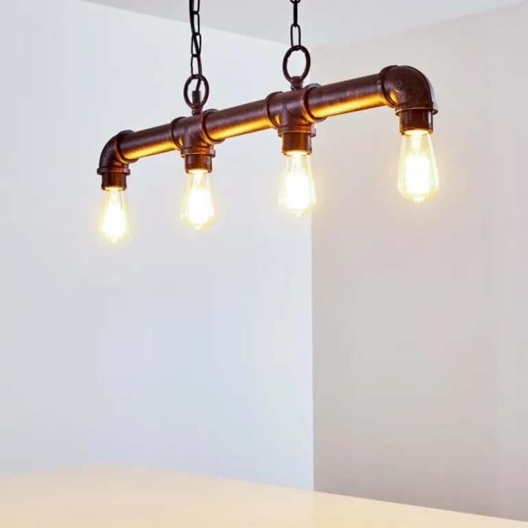 Suspension Kajen Rouille, 4 lumières