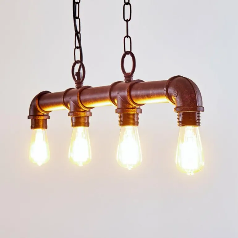 Suspension Kajen Rouille, 4 lumières