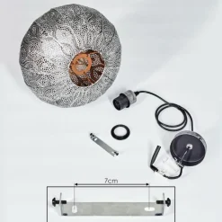 Suspension Kemer Noir, Argenté, 1 lumière