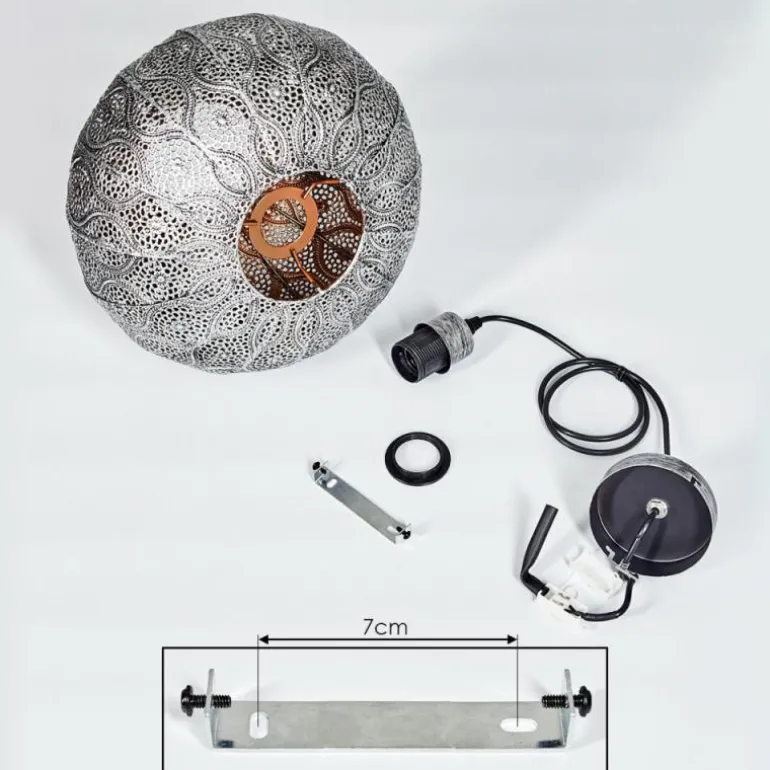 Suspension Kemer Noir, Argenté, 1 lumière