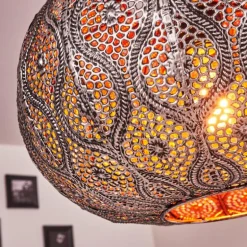 Suspension Kemer Noir, Argenté, 1 lumière