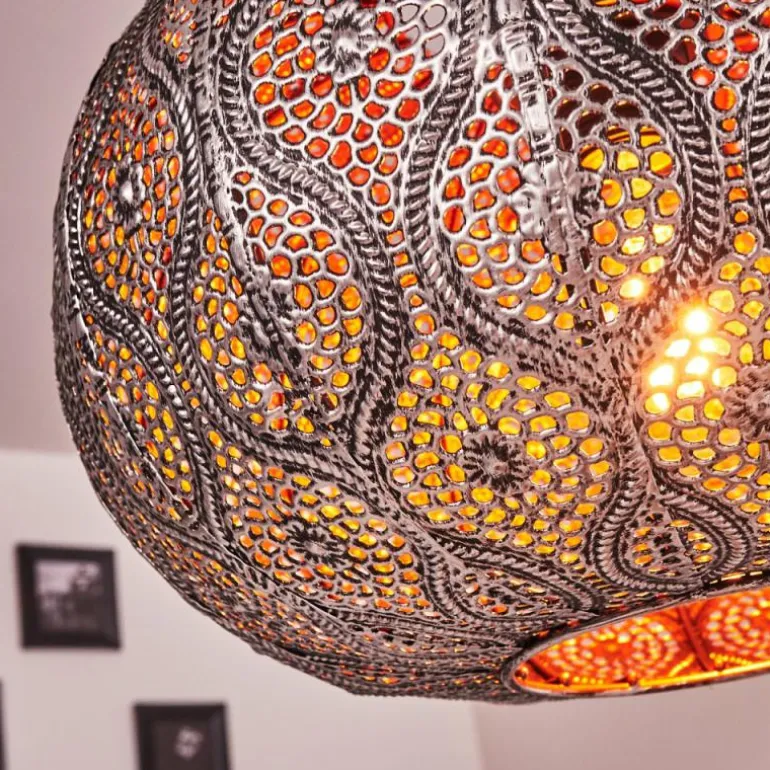 Suspension Kemer Noir, Argenté, 1 lumière