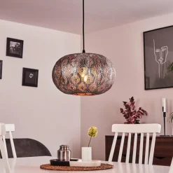 Suspension Kemer Noir, Argenté, 1 lumière