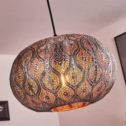 Suspension Kemer Noir, Argenté, 1 lumière