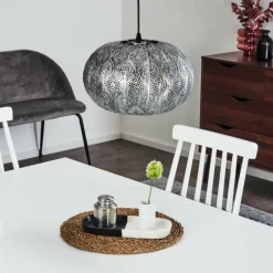 Suspension Kemer Noir, Argenté, 1 lumière