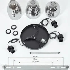 Suspension Kenong Fumé, Noir, 3 lumières