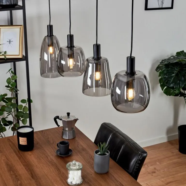 Suspension Kenong Noir, 4 lumières