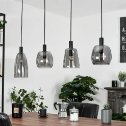 Suspension Kenong Noir, 4 lumières