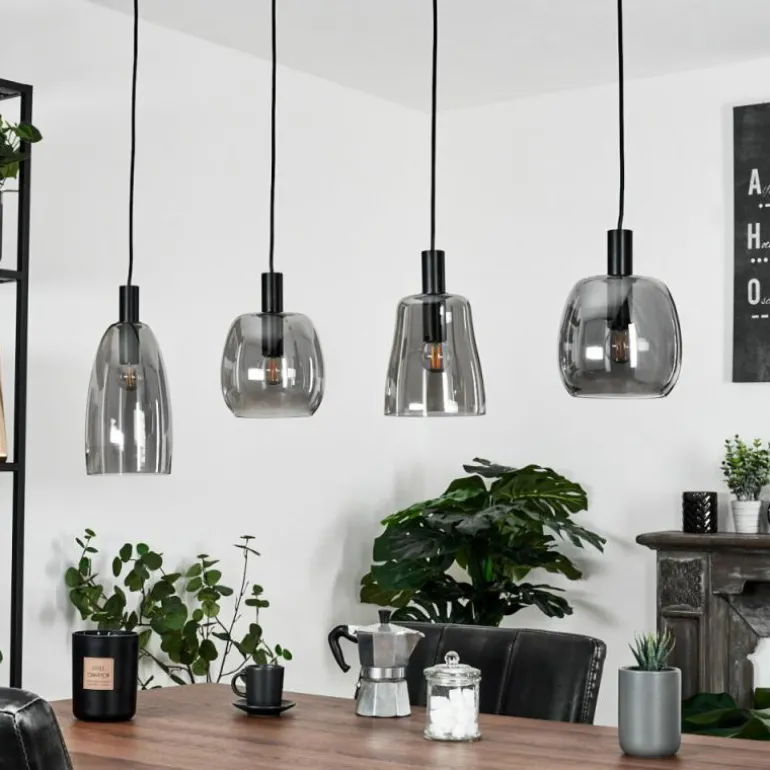 Suspension Kenong Noir, 4 lumières