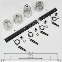 Suspension Kenong Noir, 4 lumières