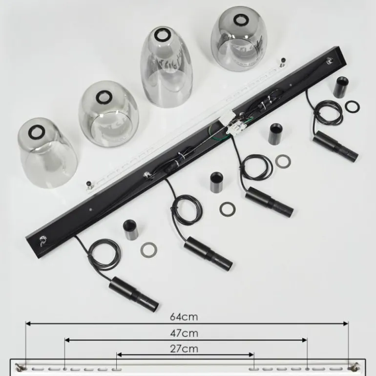 Suspension Kenong Noir, 4 lumières