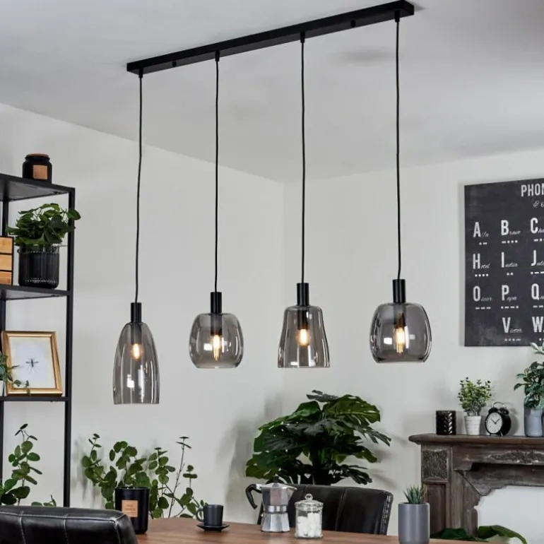 Suspension Kenong Noir, 4 lumières