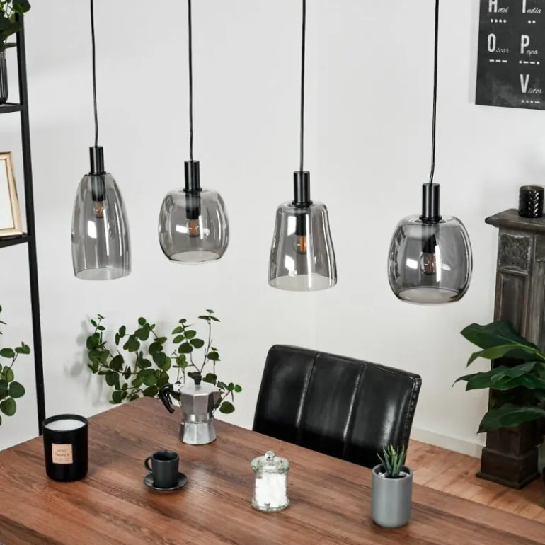 Suspension Kenong Noir, 4 lumières