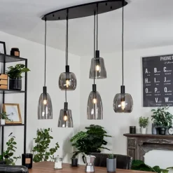 Suspension Kenong Noir, 6 lumières