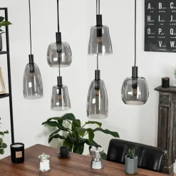 Suspension Kenong Noir, 6 lumières