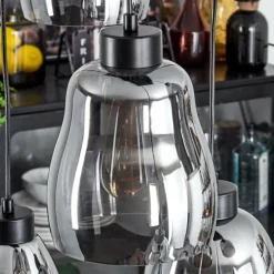 Suspension Kenong Noir, 6 lumières