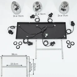 Suspension Kenong Noir, 6 lumières