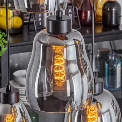 Suspension Kenong Noir, 6 lumières