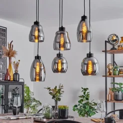 Suspension Kenong Noir, 6 lumières