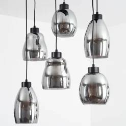 Suspension Kenong Noir, 6 lumières
