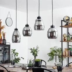 Suspension Kenong Noir, 4 lumières