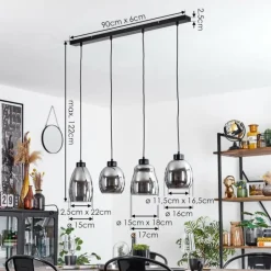 Suspension Kenong Noir, 4 lumières