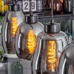 Suspension Kenong Noir, 4 lumières