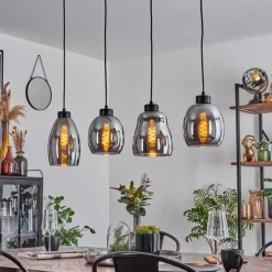 Suspension Kenong Noir, 4 lumières