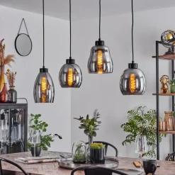 Suspension Kenong Noir, 4 lumières