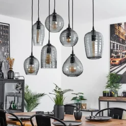 Suspension Kerang Noir, 7 lumières