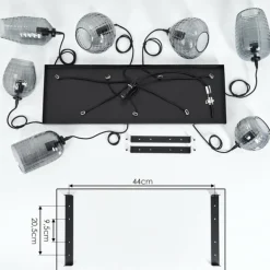 Suspension Kerang Noir, 7 lumières