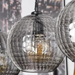 Suspension Kerang Noir, 4 lumières