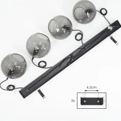 Suspension Kerang Noir, 4 lumières