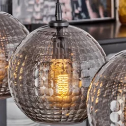 Suspension Kerang Noir, 4 lumières