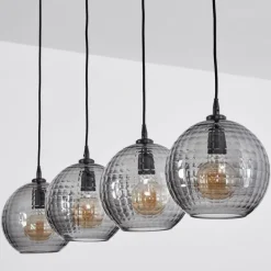 Suspension Kerang Noir, 4 lumières