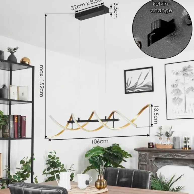 Suspension Khovet LED Noir, 1 lumière