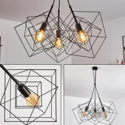 Suspension Kigali Noir, 3 lumières