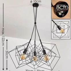 Suspension Kigali Noir, 3 lumières