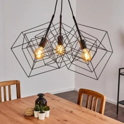 Suspension Kigali Noir, 3 lumières