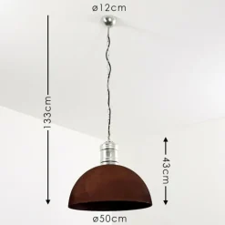 Suspension Kinzua Rouille, Argenté, 1 lumière
