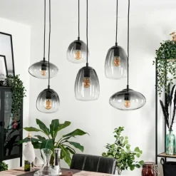 Suspension Kissaboui Noir, 6 lumières