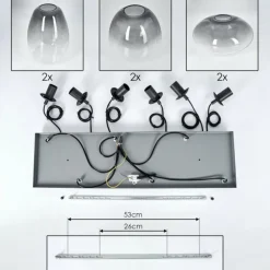 Suspension Kissaboui Noir, 6 lumières